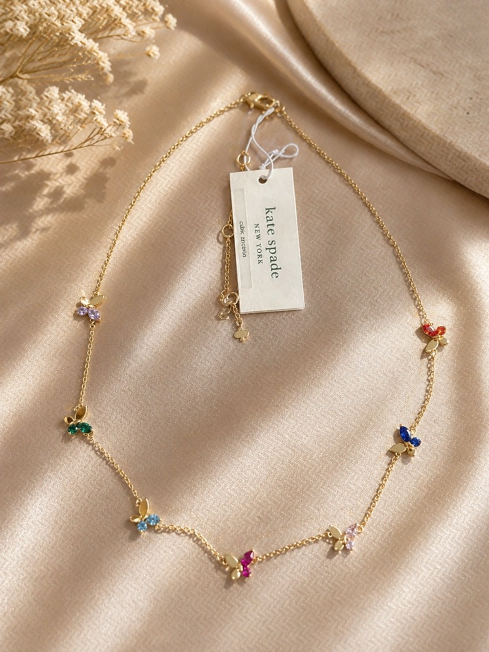 Gorgeous kate spade Gold Multicolor Butterfly Charm Necklace
